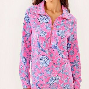 Lilly Pulitzer Pink Barefoot Beachcombers Pullover